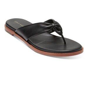 Cole Haan Women's Fiona Thong Sandal, Black Leather Size8.5 Excellent Condition